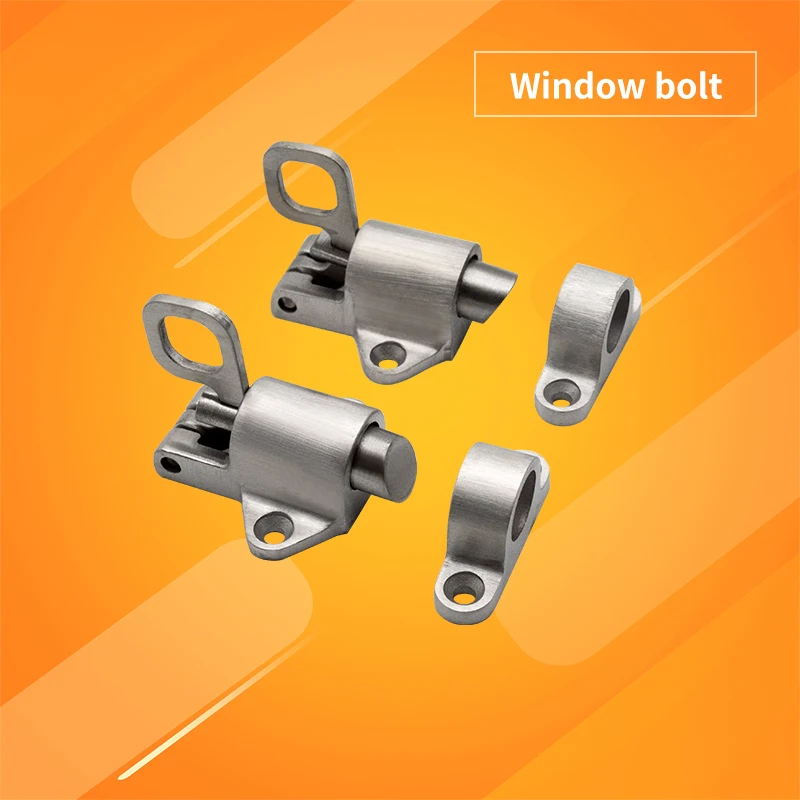 

Window Gate Security Pull Ring Spring Bounce Door Bolt Stainless Steel Automatic Latch Lock Spring Bounce Door Bolt Latch