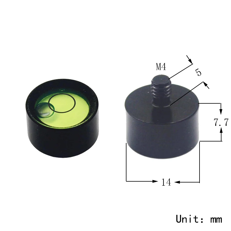 Mini Bullseye Bubble Level Round Nivel Bead with M4 M5 M6 M8 M10 Screw Leveling Tool With Nail Horizontal Blister 1PCS