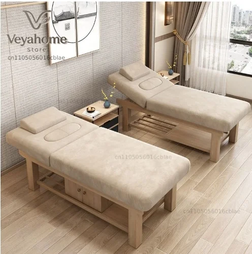 Beauty Bed Beauty Salon Special Massage Treatment Bed TCM Massage Moxibustion Spa Ear Picking L185xW70cm
