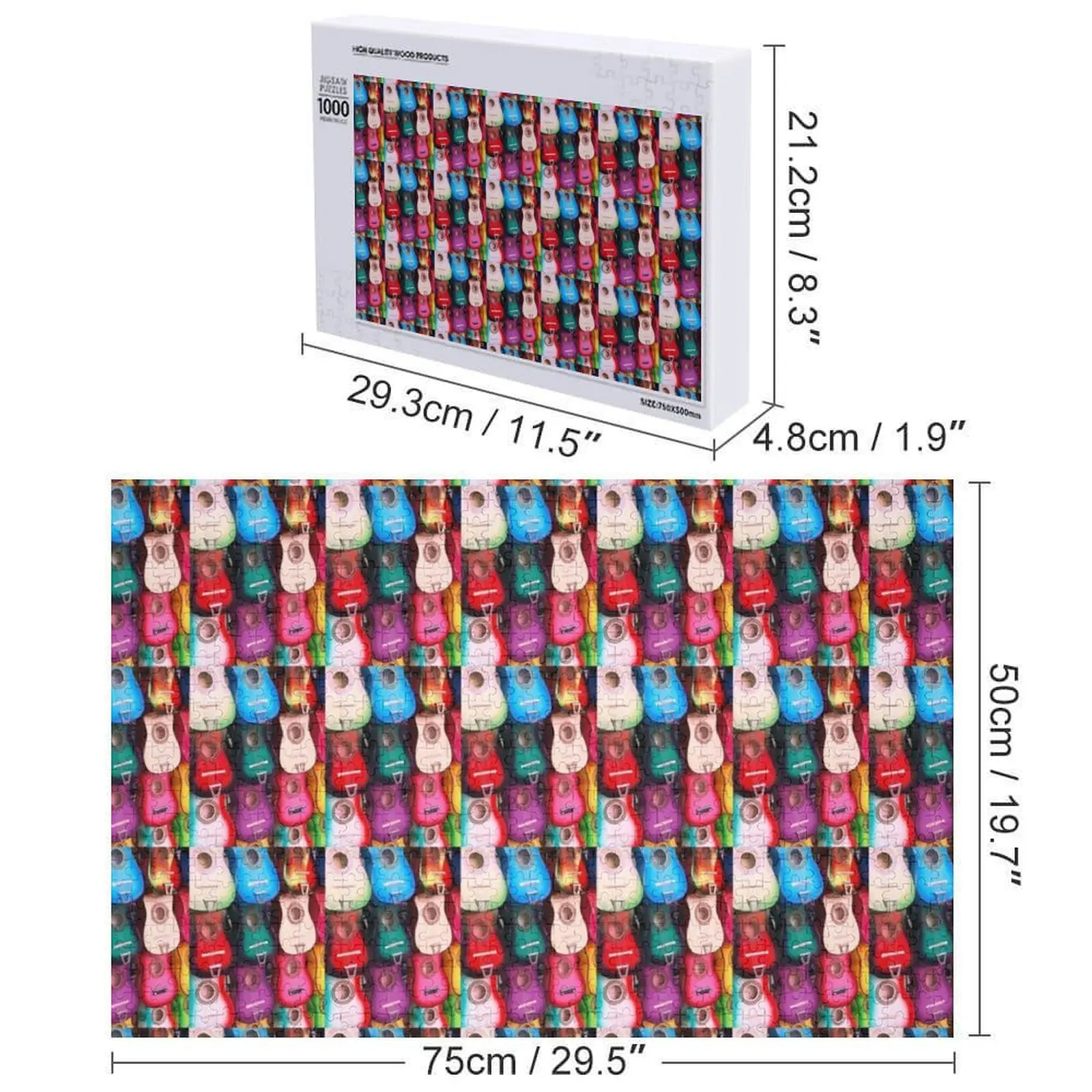Ukelele kleuren puzzel aangepaste aangepaste houten cadeau puzzel aangepaste puzzel