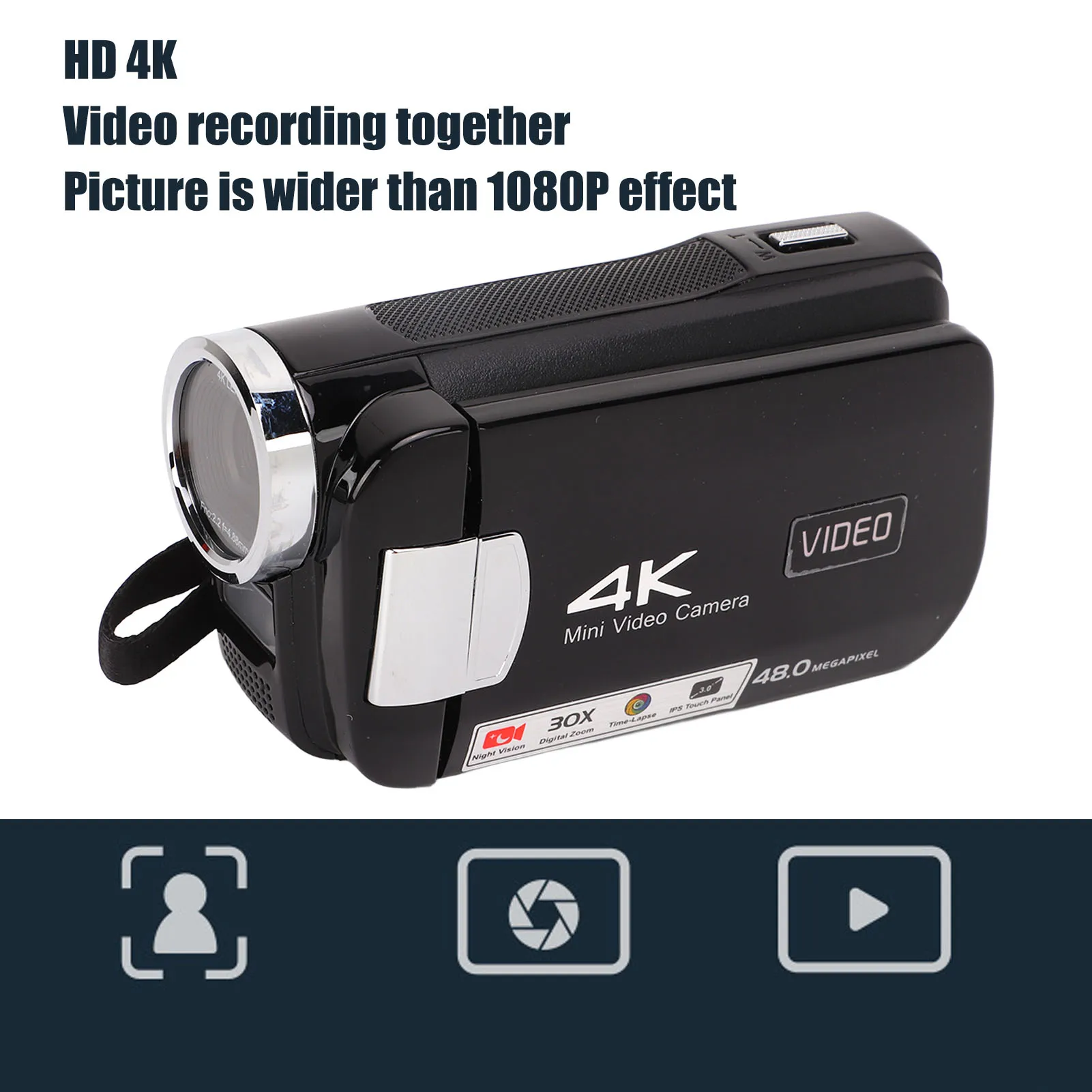 3inch  Screen Digital Video Camera 13MP 4K HD DV Camera Night Vision Recording Camera Videos Shooting Cameras 4K Video Camera