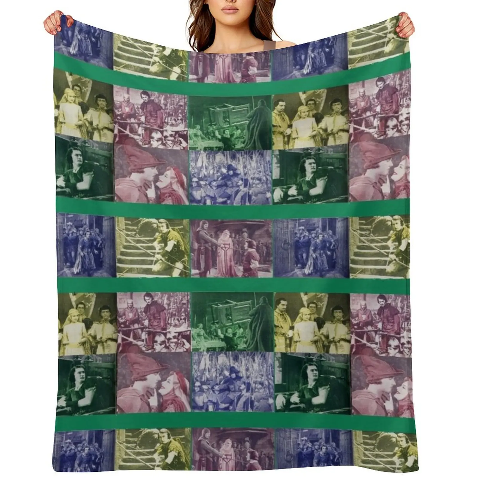 Errol Flynn Olivia De Havilland ROBIN HOOD collage Throw Blanket warm for winter Moving anime Plush Blankets