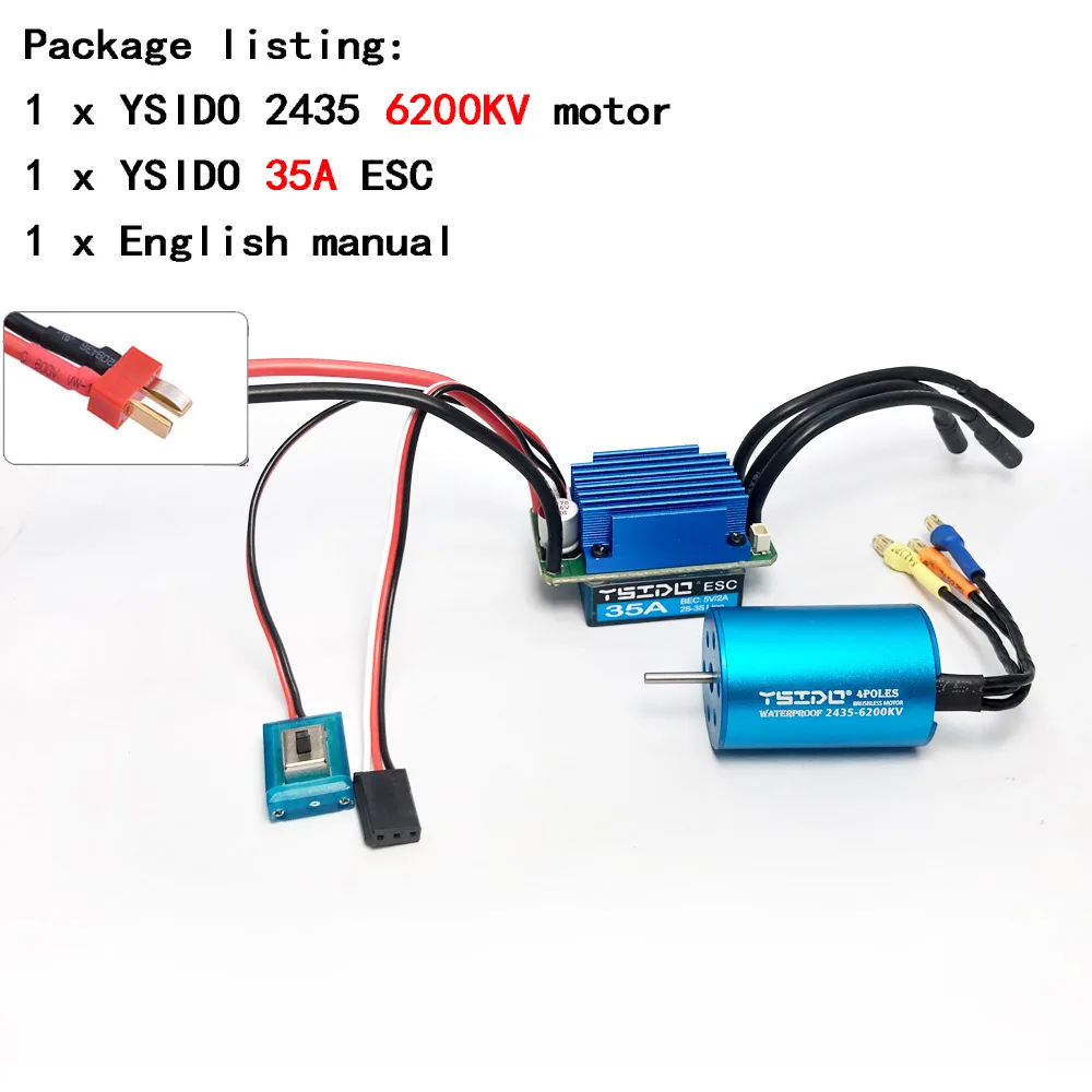 2435/2440/2838/2847 borstelloze motor 35A/45A ESC-combo voor Wltoys 124016   Remo Hobby XLH Timaya Redcat 1/12 1/14 1/16 RC Bootauto