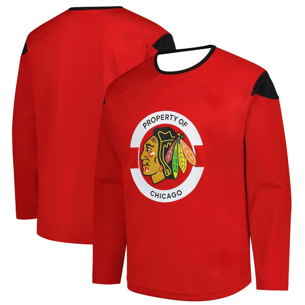 Hockey Practice Jersey - Red with Black/White Accents Athletic Jersey 3d HD Prints