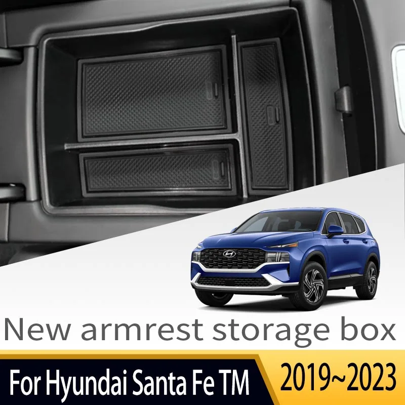 

Suitable For Hyundai Santa Fe TM 2019~2023 2020 2022 Car Central Control Armrest Storage Box Multifunctional Auto Accessories