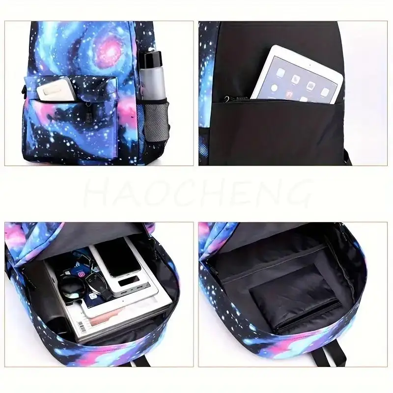 Hot CR7 Luminous Print Backpack For Teenager Girls Boy School Bag Laptop Rucksack School Gift Knapsack With Pencil Case 3Pcs Set