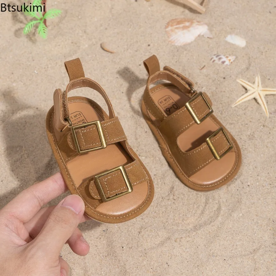 2026 Fashion New Baby Shoes Summer Sandal Cool Style High Quality PU and TPR Anti-slip Sole Todder Walking Shoe 0-9-18 Month