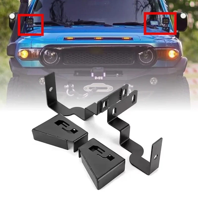Pillar Light Mounting Bracket Car Front Cowl Work Lamp Holder Light Hood Spotlight Bracket For Toyota Fj Cruiser 2007-2016