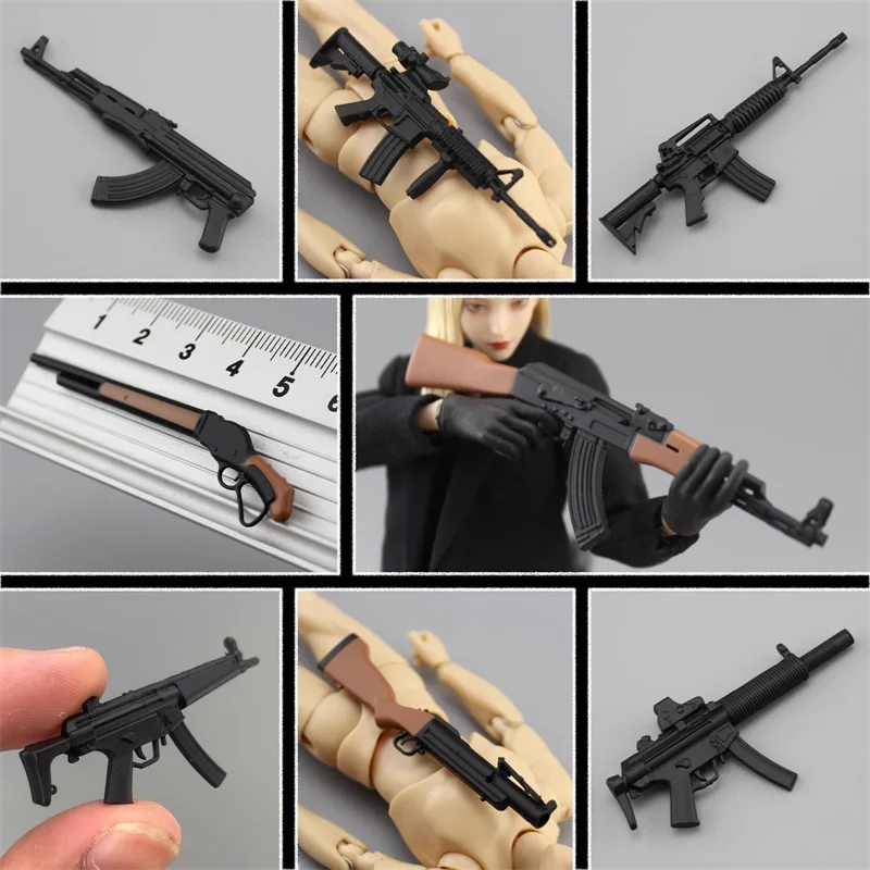 

Hot Sale 1/12 Soldier Mini Accessories AK47 Weapon Toy High Quality Plastics Model Fit 6'' Action Figures In Stock