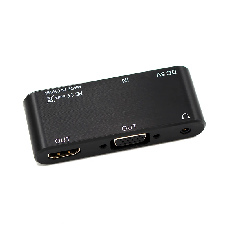 HDMI-compatible to VGAHDMI-compatible Splitter with 3.5mm Audio Converter Support Dual Display for Projector HDTV  VGA Adapter