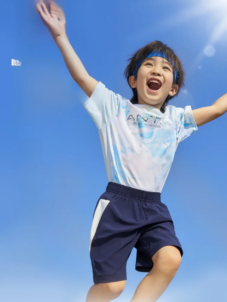 kids-knitted-short-sleeve-t-shirt-breathable-running-cool-feeling-summer-new-arrival-sporty-loose-fit-round-neck-t-shirt