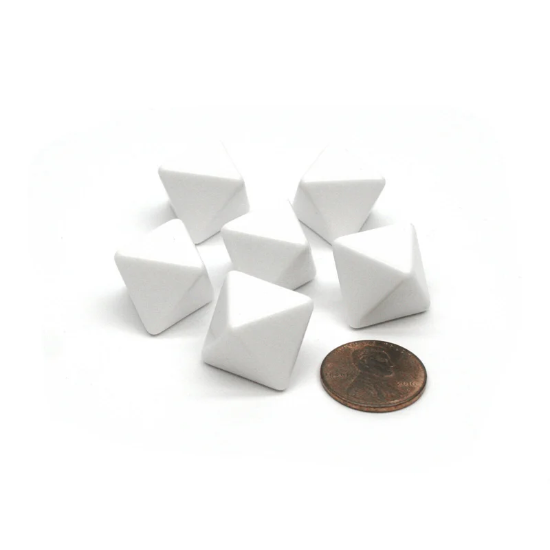 10/20/50Pieces Side length 18mm D8 White Blank Dice 8 Sides Dices For Board Games DTY Game Accessories