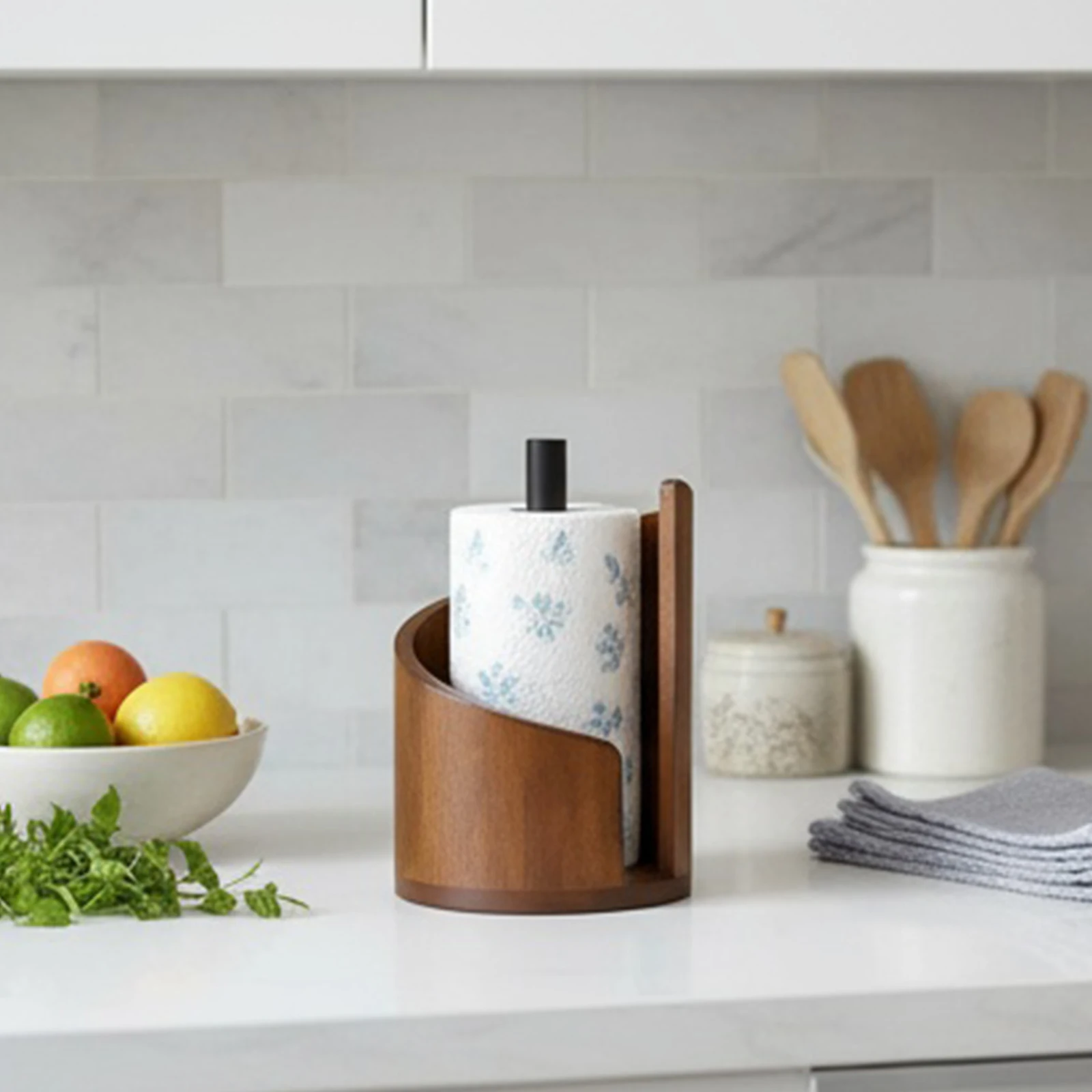 

Настольный держатель для бумажных полотенец из мангового дерева, большой емкости, устойчивый диспенсер для рулонов, для столовой и гостиной