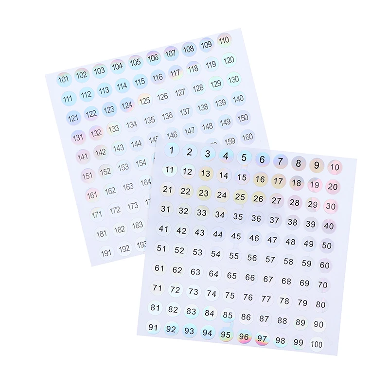 NEW Waterproof Number 1-200 Laser Labels Stickers Nail Polish Lipstick Number Tags