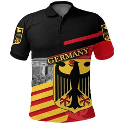 3d Print Germany Flag Polo Shirt For Men National Emblem Pattern T-shirt Tops Summer Casual Street Lapel Short Sleeve Shirts