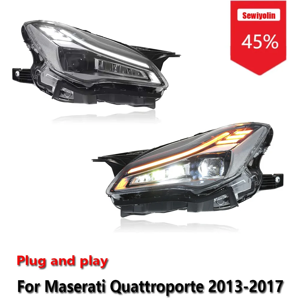 

Sewiyolin автомобильные светодиодные обновленные аксессуары для фар для Maserati Quattroporte 2013-2017 DRL тормозной указатель поворота Plug and Play