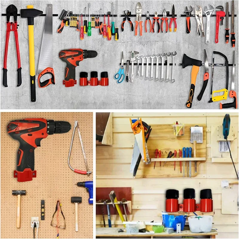 Battery Holder Wall Mounted For Makita Battery Rack Durable Battery Hanger For Milwaukee/Bosch 10.8/12V Tool Holder Dock Mount