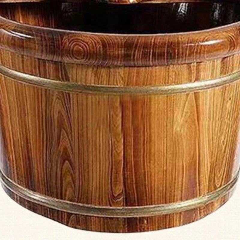 Carbonized Wood Foot Bath Insulated Portable Foot Soak Tub for Home Use Wooden Spa Experience Bath Bucket 30CM