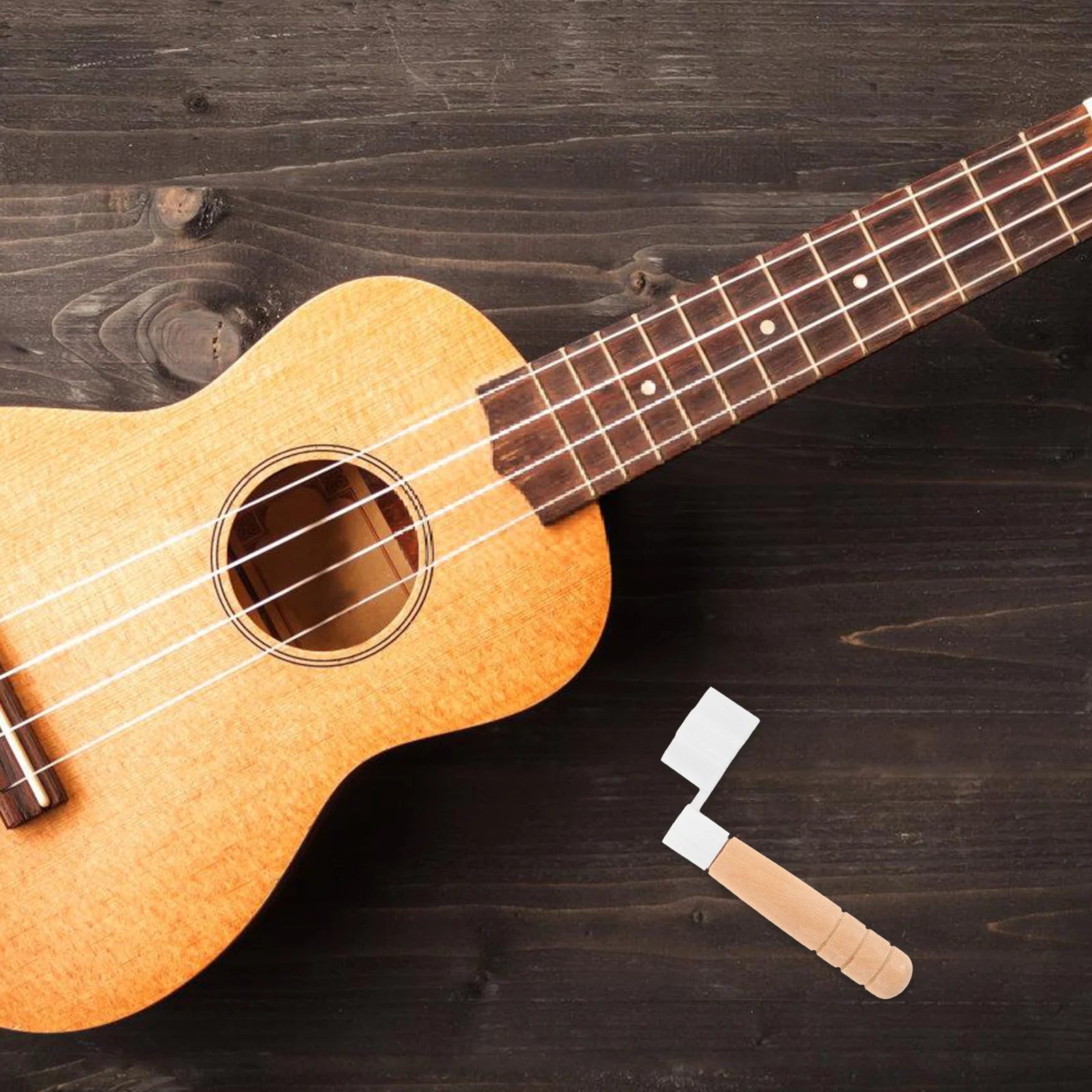 

Manual Guitar String Winder Wood Handle for Fast String Changing Compatible with Acoustic Electric Ukulele Lightweight Comfort