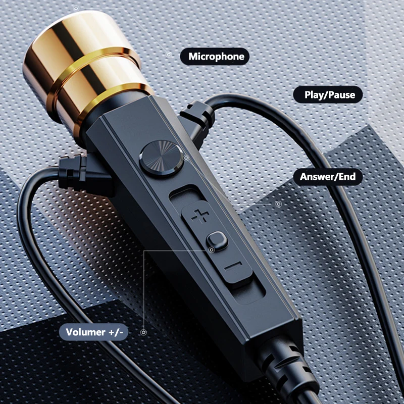 Karaoke HiFi Wired Headphones With Mic Singing Living Headset 3.5mm AUX Heavy Bass Noice Cancelling Earphone 1.2M 3M KTV Music image 5