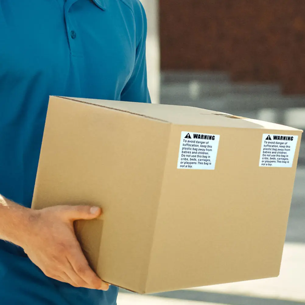 

Suffocation Warning Labels Lightweight Adhesive Packing Stickers for Shipping Boxes Bags Choking Hazard Warning