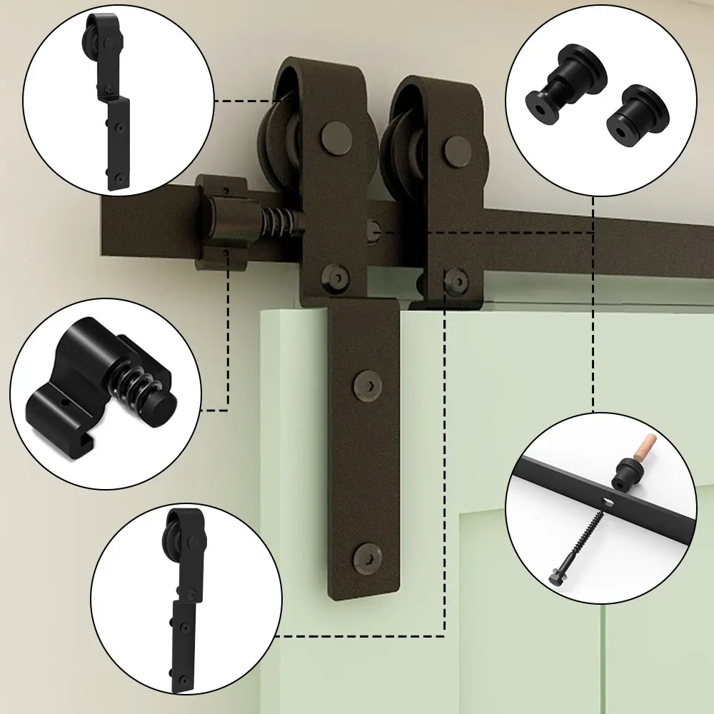 슬라이딩 문짝 하드웨어 키트 원 트랙 업그레이드, 싱글 트랙 바이패스 문짝, 더블 문짝 J 스타일에 적합