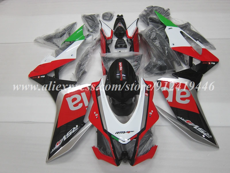 4Gifts New ABS Whole Fairings Kit Fit For Aprilia RSV4 1000 2016 2017 2018 2019 16 17 18 19 Bodywork Set Red Green