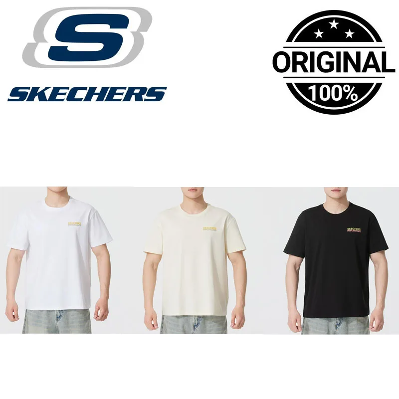 Skechers Unisex Crew Neck Short Sleeve T-Shirt Breathable Casual Sports Workout Tee P225U123