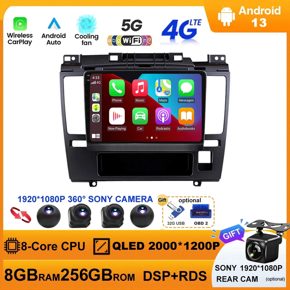 

2DIN 4G LTE Android 13 Car Radio Multimedia Video Player For Nissan Tiida 2005-2010 GPS Navigation Support AUTO Carplay WIFI DSP