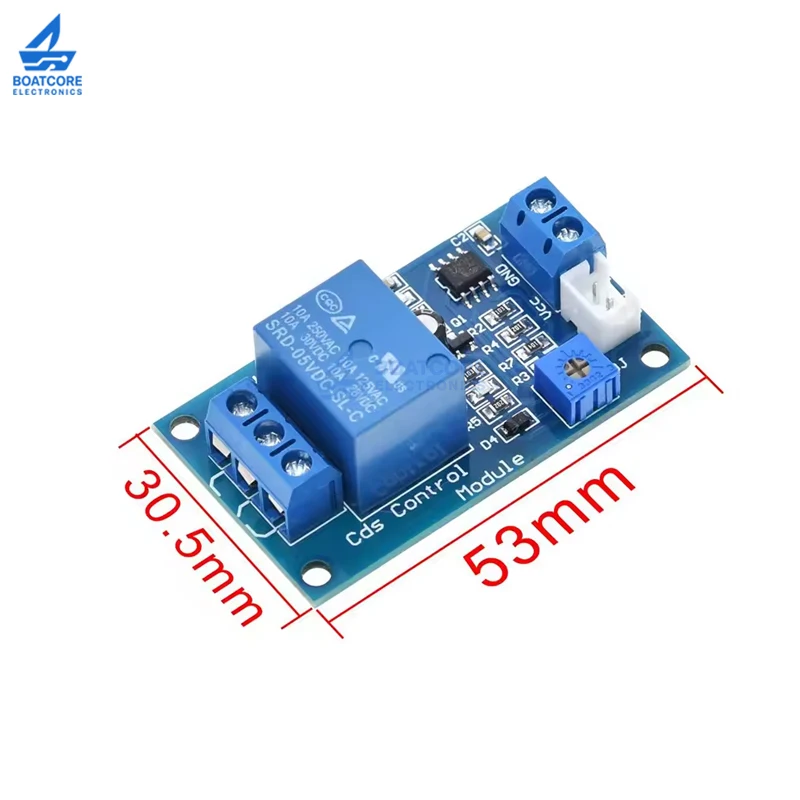 1PCS XH-M131 Light Control Switch Photoresistor Relay Module DC 5V 12V Detection Sensor 10A Brightness Automatic Control Module