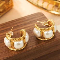 Kshmir 2024 Imitation Pearl Ear Hoops Women Fashion Earrings Jewelry Elegant Style Wedding Party Gift