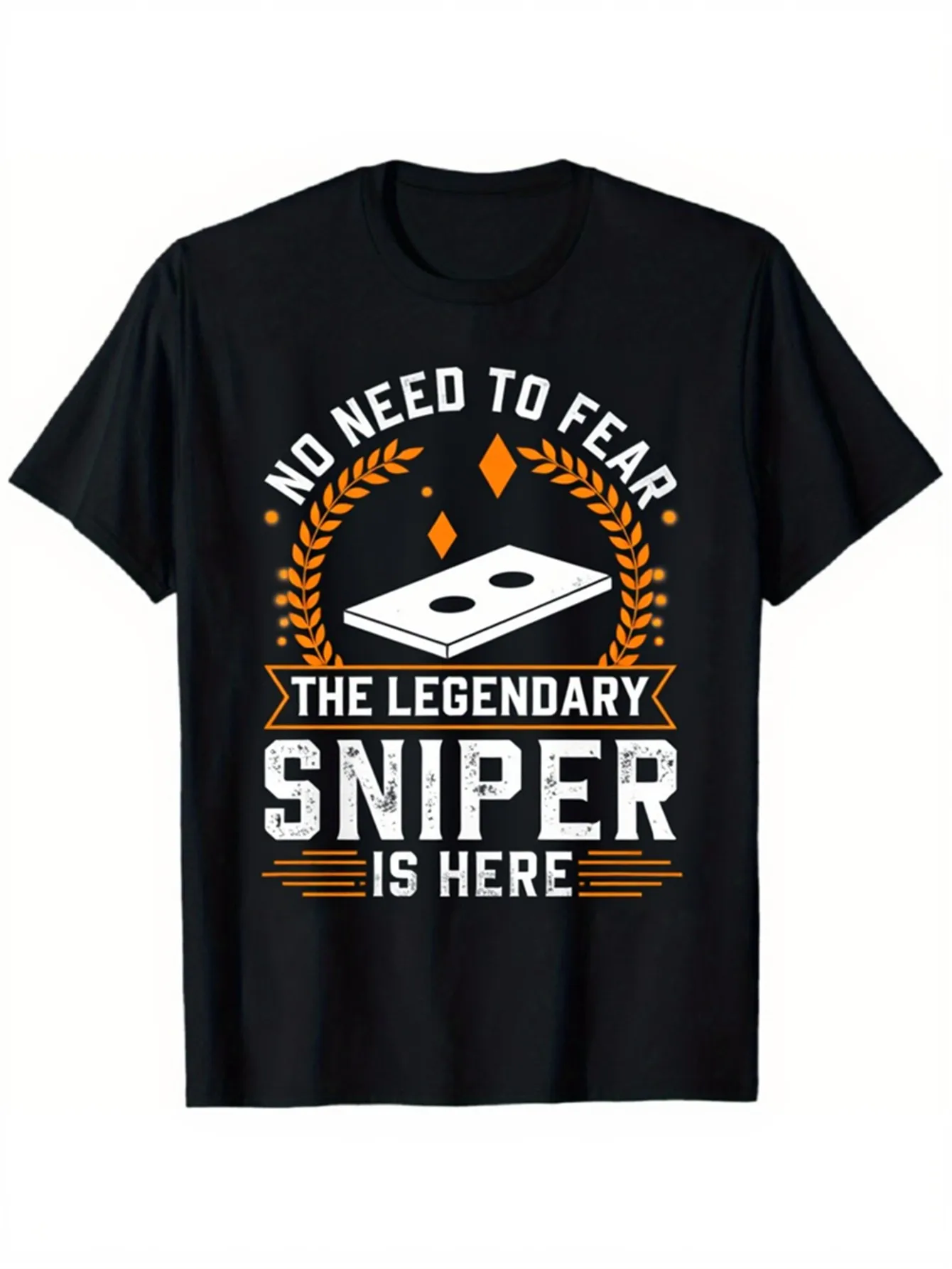 

"No Need to Fear The Legendary Sniper is Here" Funny T-Shirt 100% Cotton O-Neck Short Sleeve Summer Casual Mens T-shirt