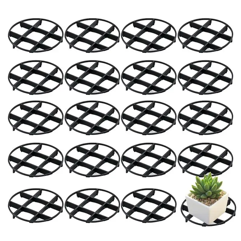 

20pcs Practical Plant Pot Tray Heavy Duty Plant Pot Level Elevator Strong Bearing Capacity Plant Pot Tray Ventilating plantStand