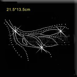 2PC/Lot Grass Hotfix Rhinestone Motif Iron-On Transfer Patches Design Stone Stickers for Shirts DIY Craft Supplies