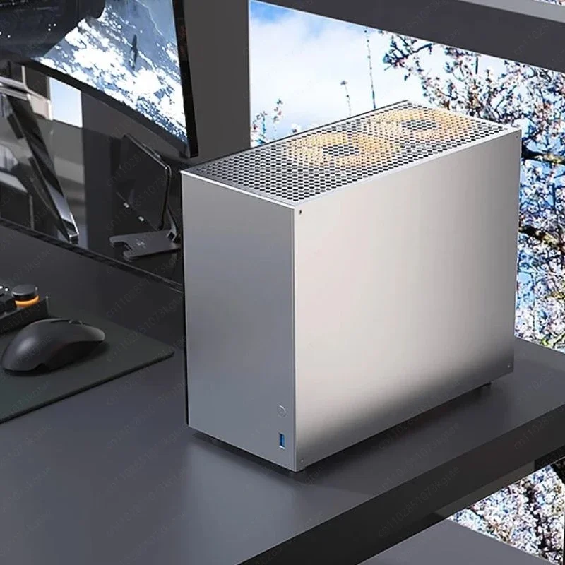 C2P MATX ITX Small Chassis All Aluminum Glass Side Transparent ATX Power Supply K88 Mini Computer Chassis