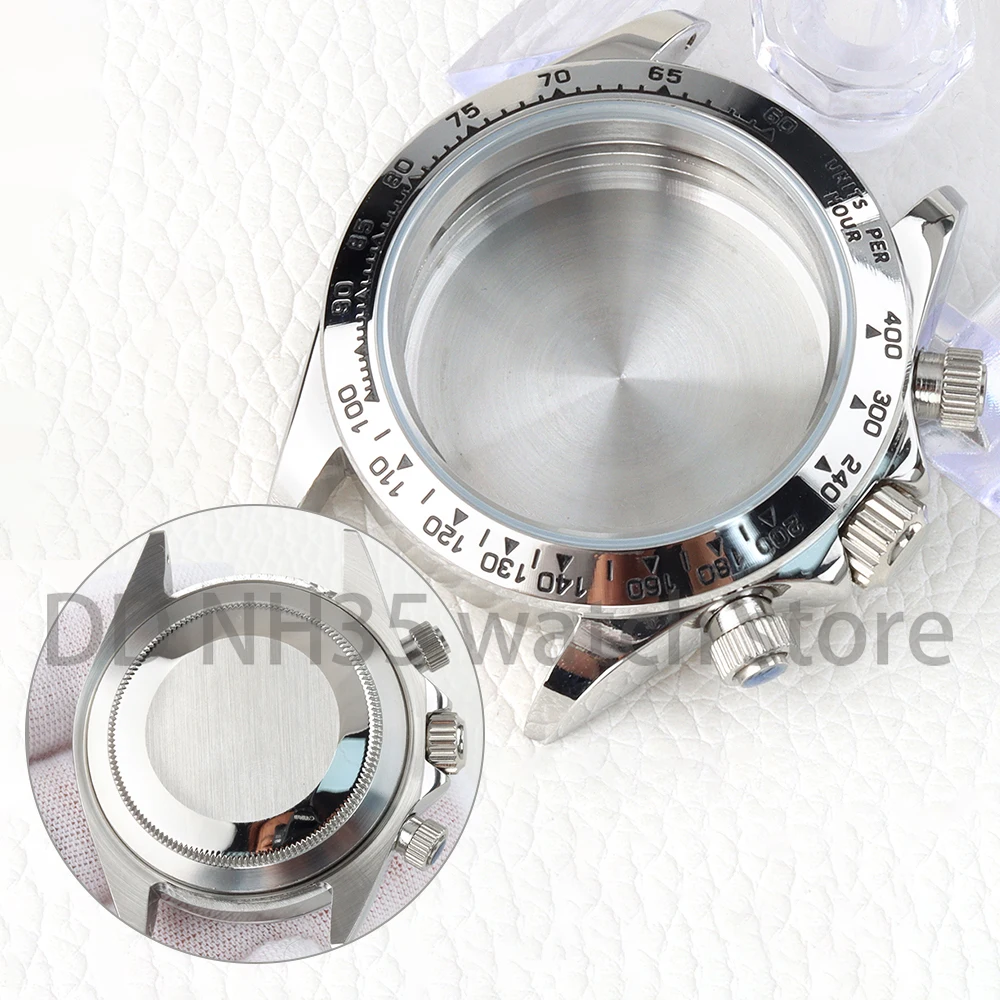 

VK63 40mm Watch Case Stainless Steel for Daytona VK63/VK64 Automatic Movement 29mm Dial Silver/Black Bezel 10ATM Waterproof