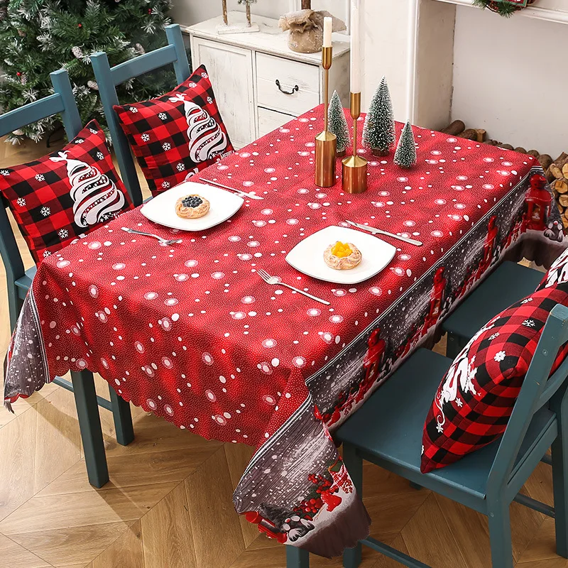 2025 Christmas Plaid Cross-Border Tableclothes Home Decoration Creative Print Table Runner