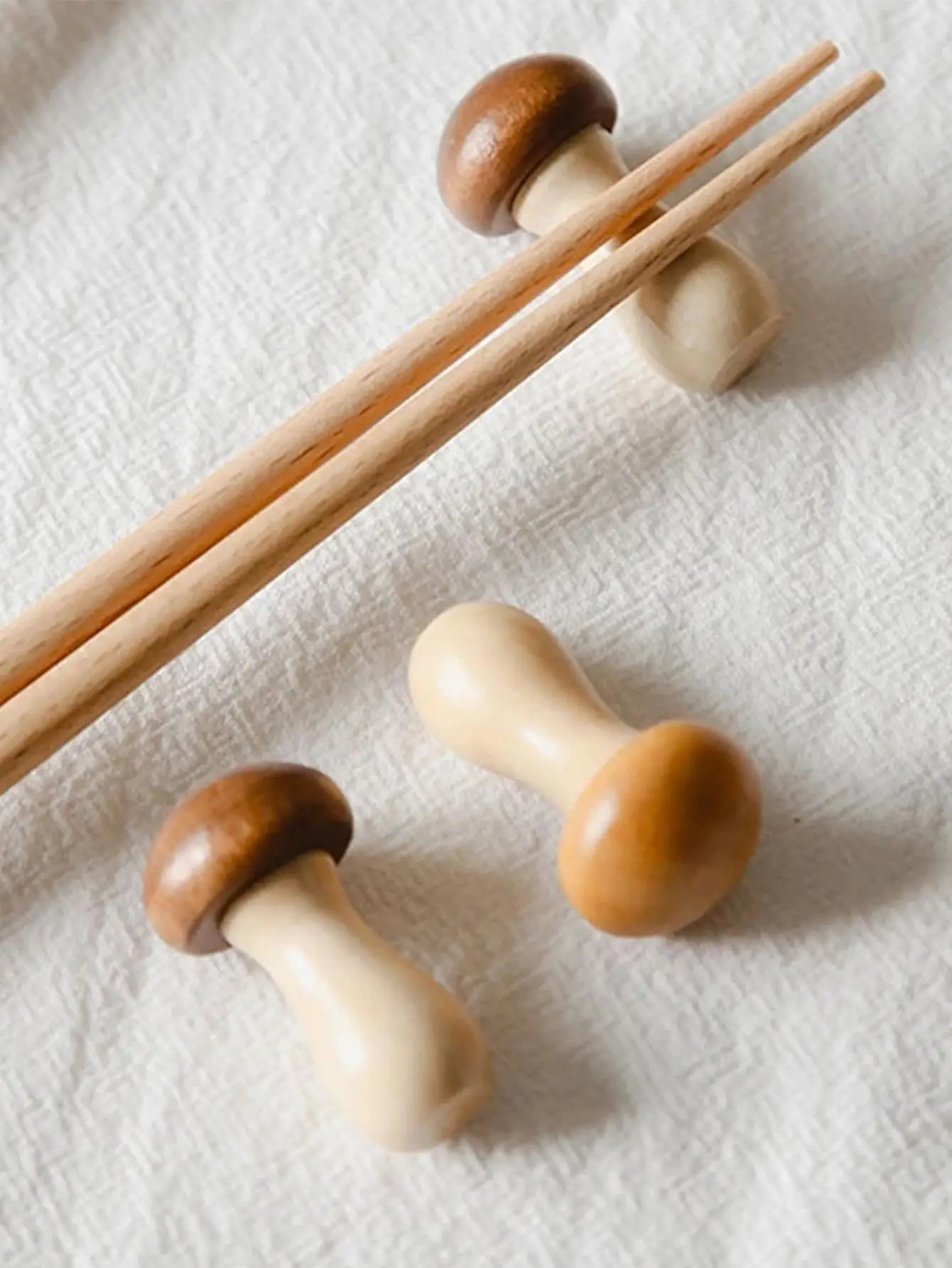 2Pcs Chopstick Rest Mushroom Storage Rack Creative Chopsticks Holder Gift Wooden Chinese Kitchen Supplies