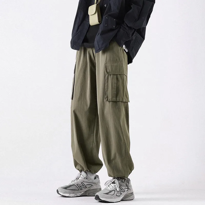 

Retro Japanese Sle Military een Work Pants Men's Oversize Trousers Trendy Brand Autumn y Cuffed Pants