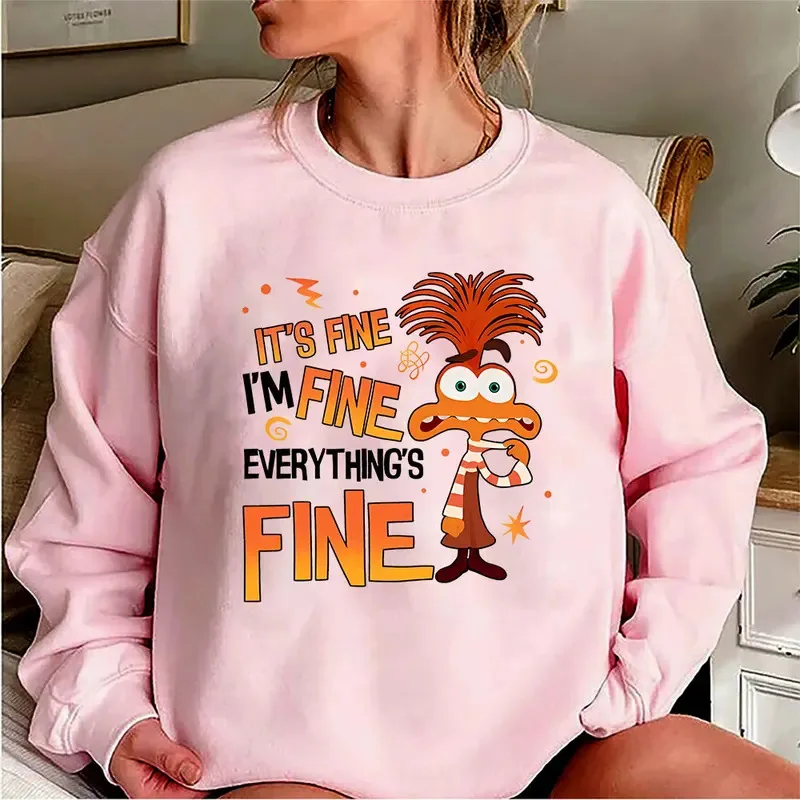 DY20Anxiety Inside Out 2 Felpa Tutto è fine Ansia Inside Out Emozioni Camicia Retro Felpe per la salute mentale Fans Gi
