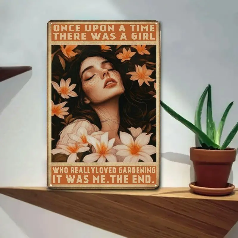 Tin Metal Signs A Women Who Really Loved Gardening Vintage 8x12