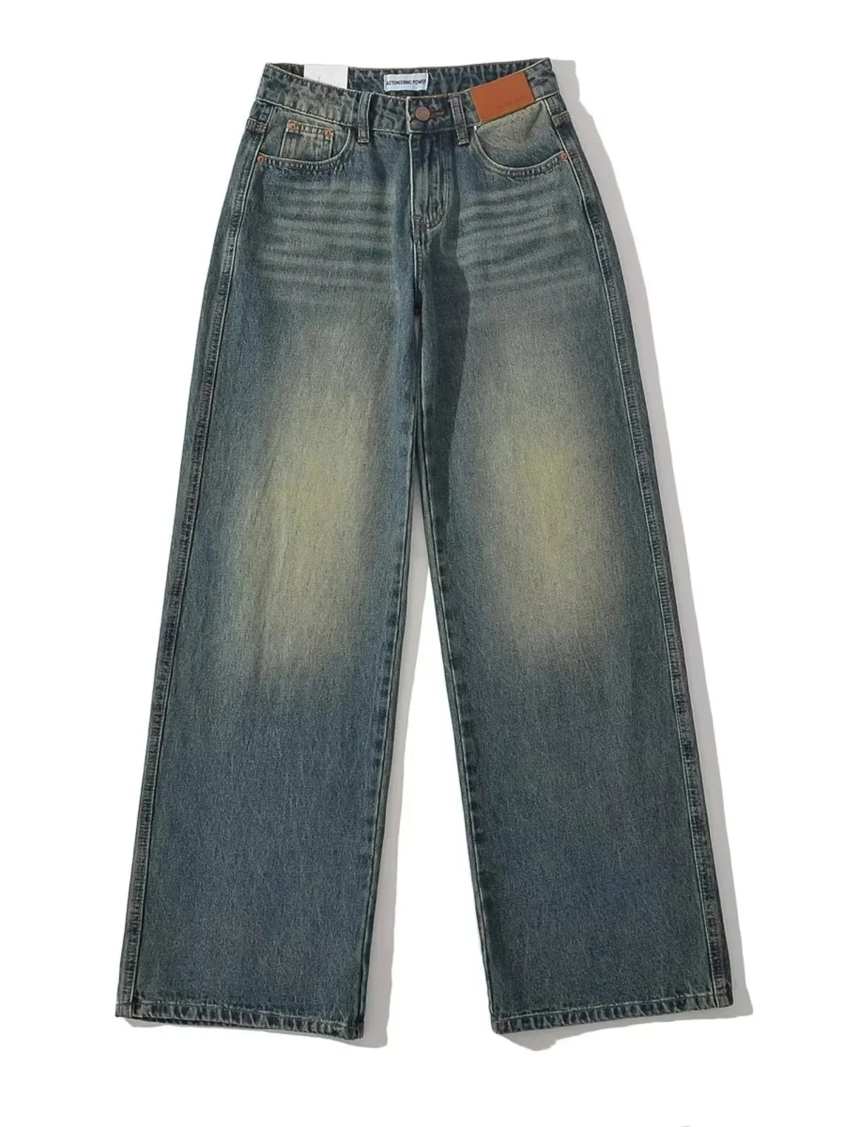 

Low Waist Straight Leg Denim Jeans American Sle New Hot Girl Pants Vintage Blue Long Trousers for Women Autumn Season