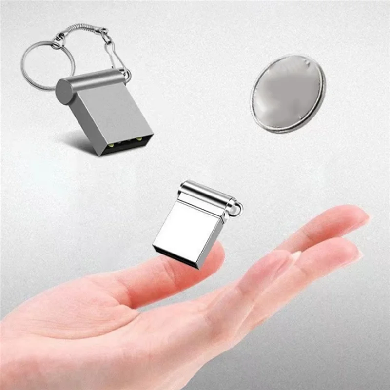 محرك فلاش USB معدني صغير جدًا جديد، محرك أقراص 128 جيجا بايت، عصا ذاكرة عالية السرعة USB2.0