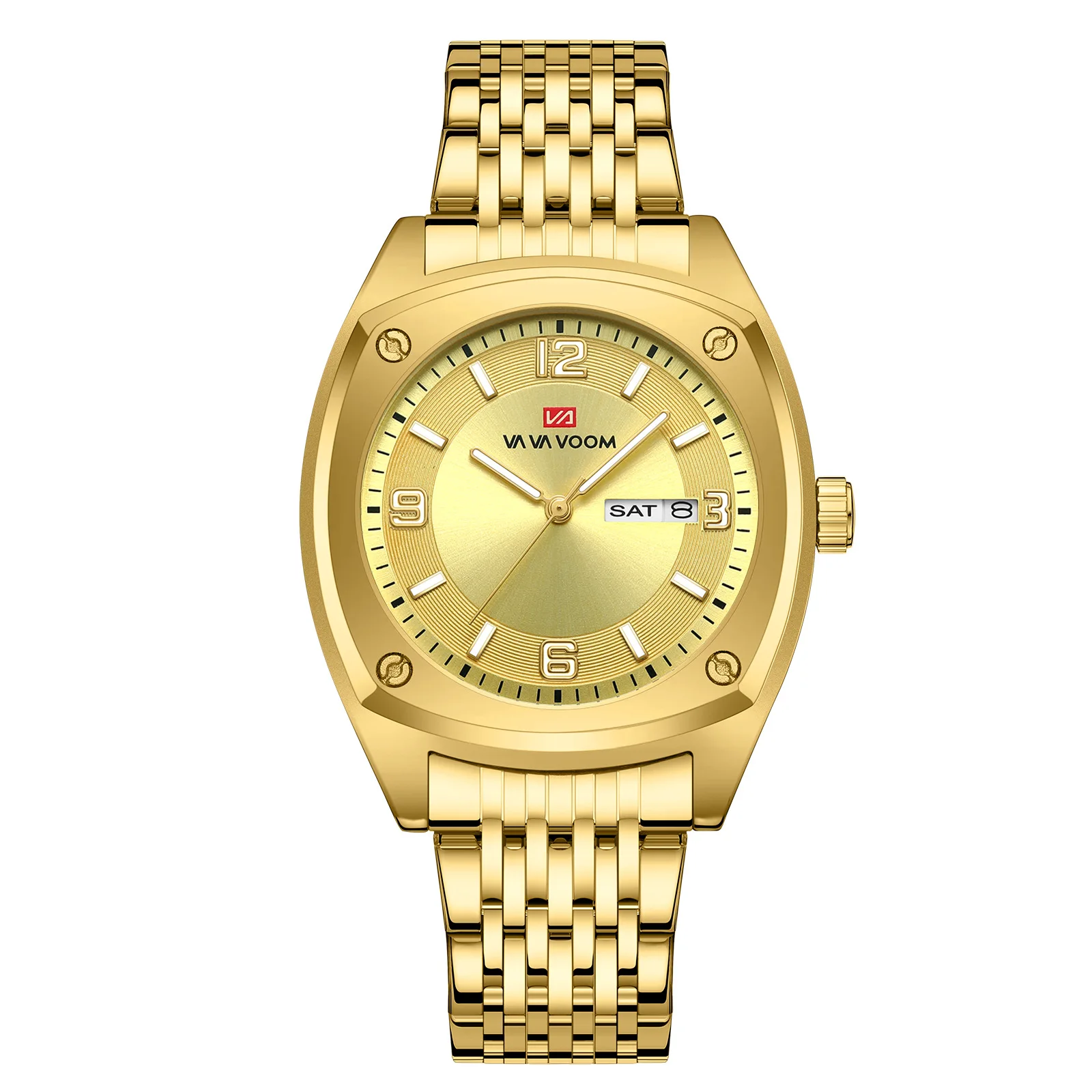 Stainless Steel Mens Quartz Wristwatches Date Week Fashion Man Watch Luminous Hands Watch For Men Relogio Masculino