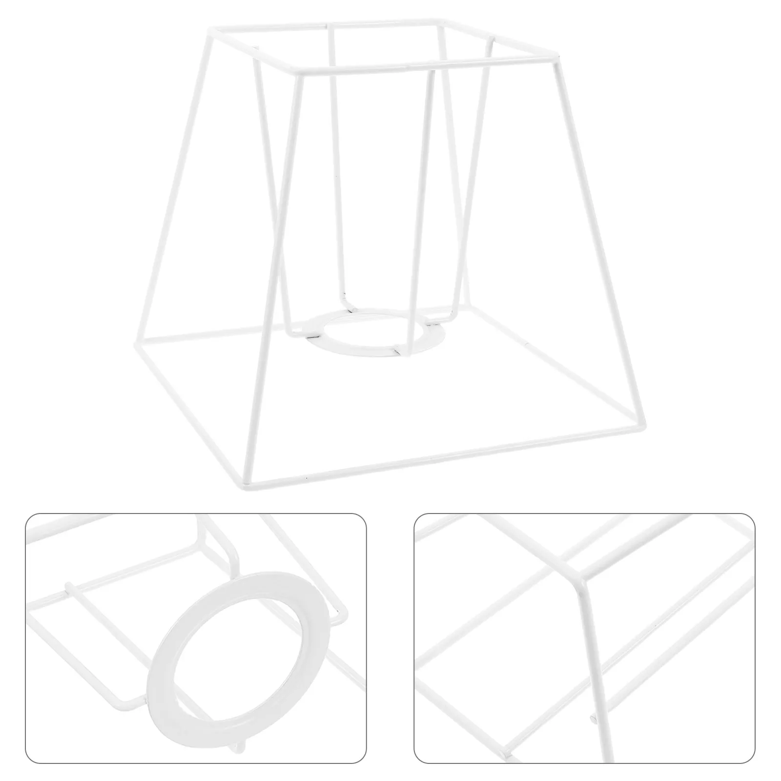 

Trapezoid Iron Lamp Shade Frame Metal Wire Cage Tapered Lampshade Holder for Table Desk Bedside Floor Lamp Ceiling