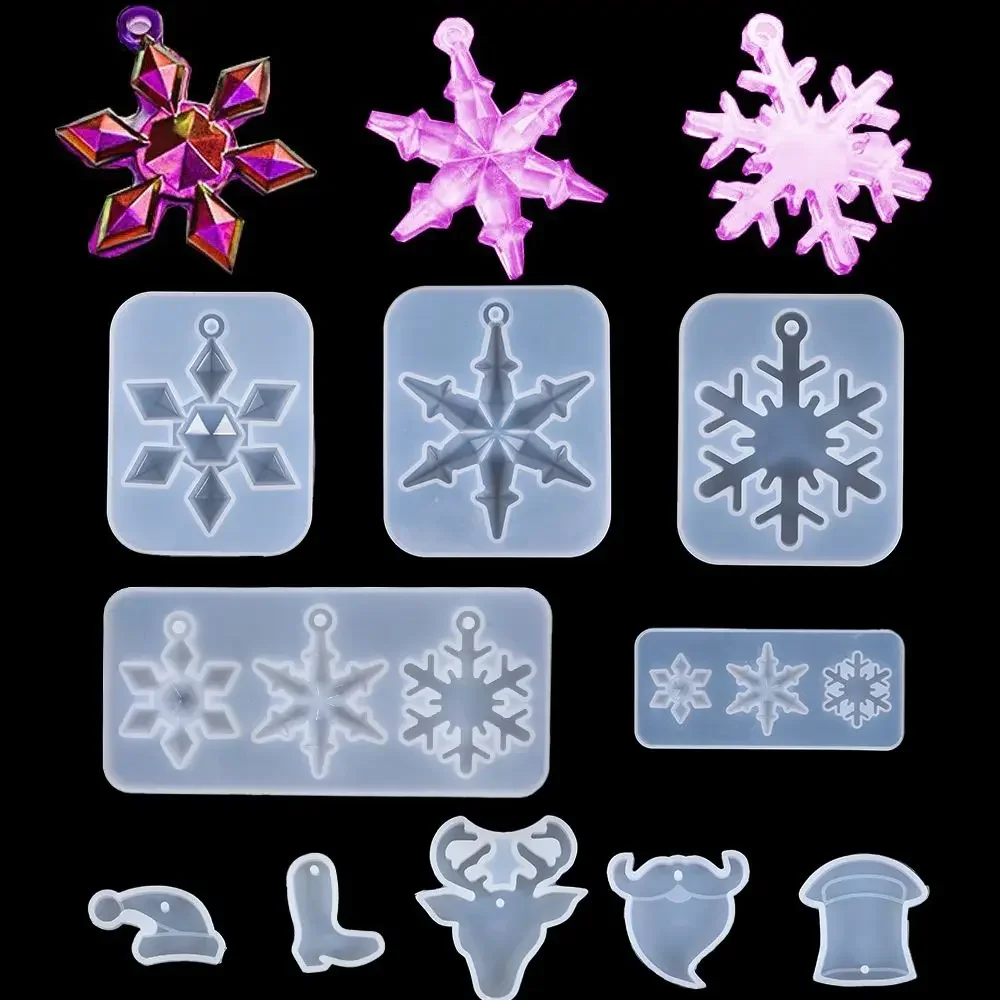DIY Crafts Home Decoration Snowflake Resin Molds Epoxy Resin Mold Christmas Gift Silicone Pendant
