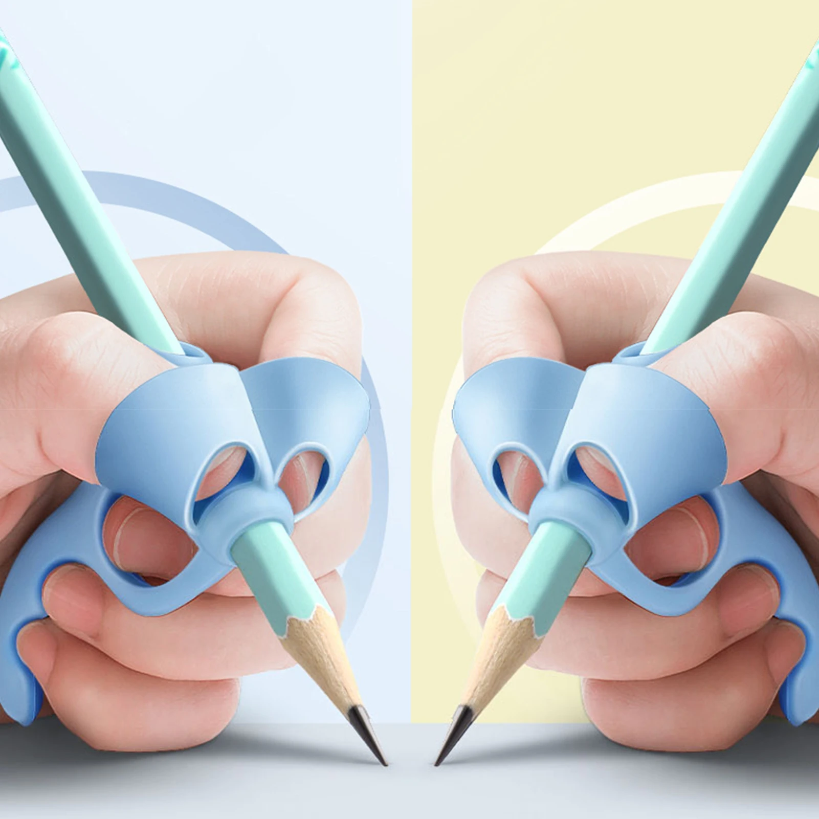 Silicone Pencil-Grip Holder for Kids Handwriting Posture Correction Soft Ergonomic Writing Training Tool with Nonskid Design - view 5