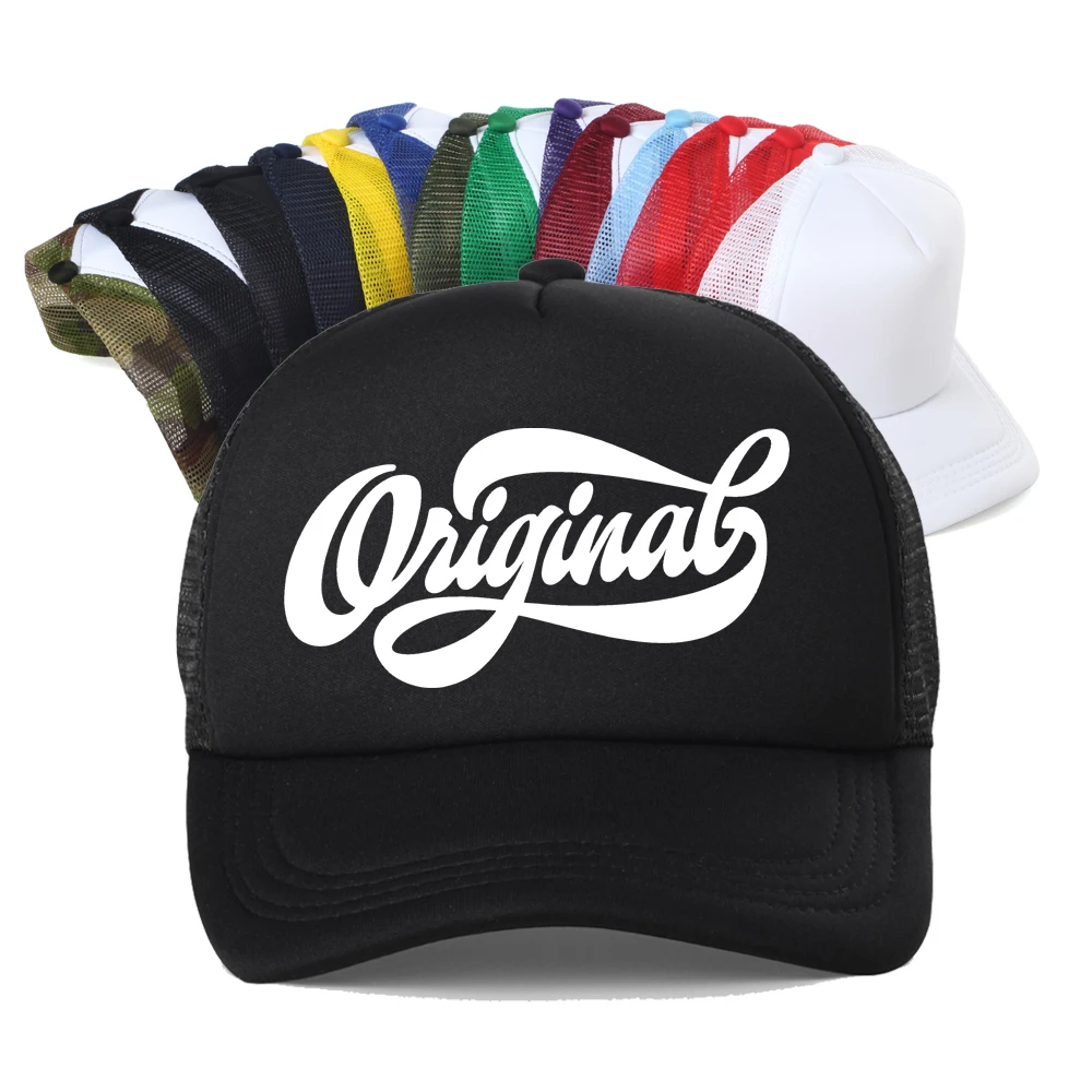 

Original Print Baseball Cap Men Women Summer Breathable Sun Hat Fashion Outdoor Casual Snapback Mesh Trucker Hat