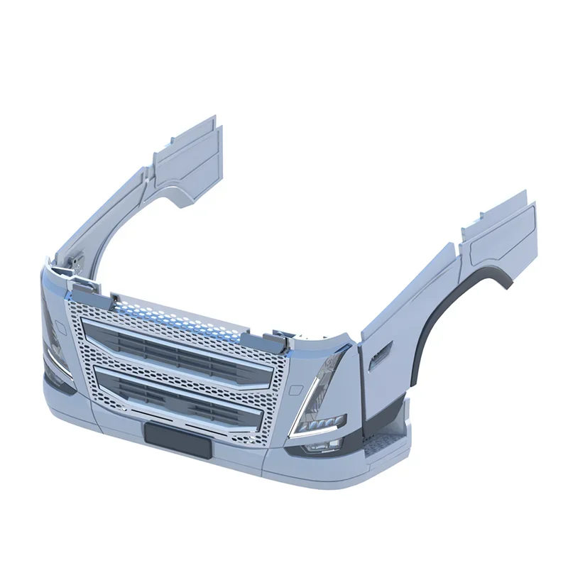 Simulation plastic Front Grille Kit with Headlights for tamiya 1/14 RC Truck for Volvo FH16 750-FH5 Car accessories