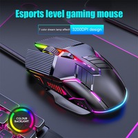 RGB Mice Ergonomic Wired Gaming Mouse Silent/Audible Edition 6 Buttons Gaming RGB Mause LED Luminous 6 Button LED Silent Mice